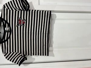 H&M Divided, Medium, crop shirt, Black and White stripe